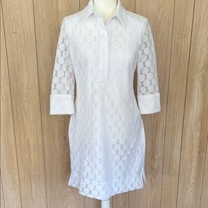 Adrianna Papell White Textured Dress